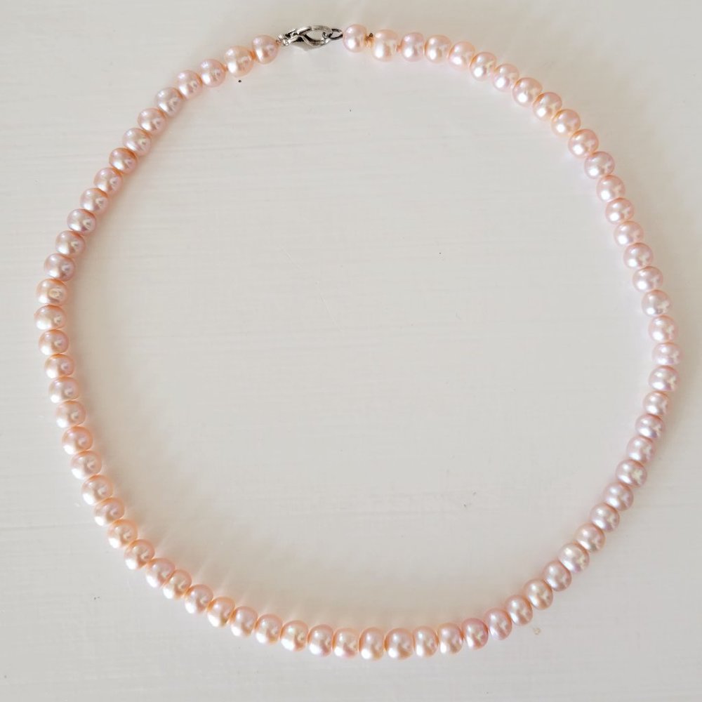 Freshwater Pink Pearl Strand Necklace - 16"